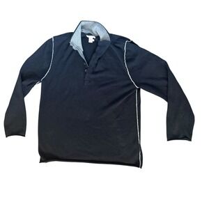 Carbon2Cobalt Men's XL Pullover Sweater Black Cotton Cashmere Long Sleeve